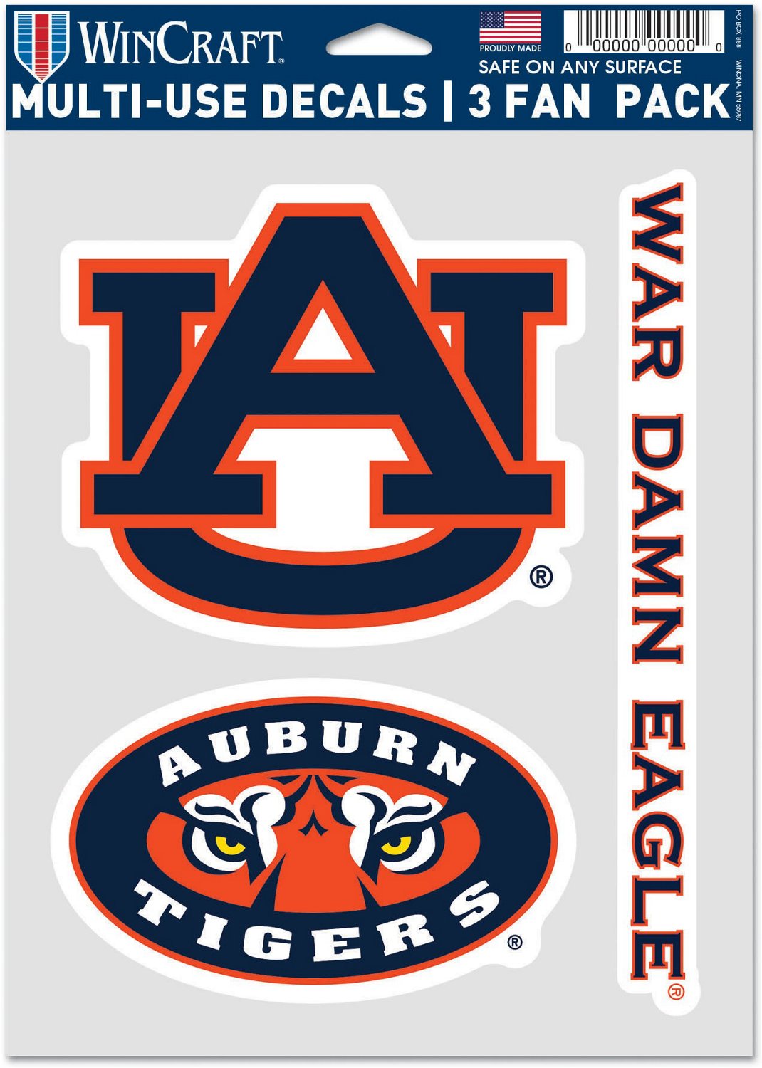 WinCraft Auburn University Fan Decals 3-Pack - view number 1
