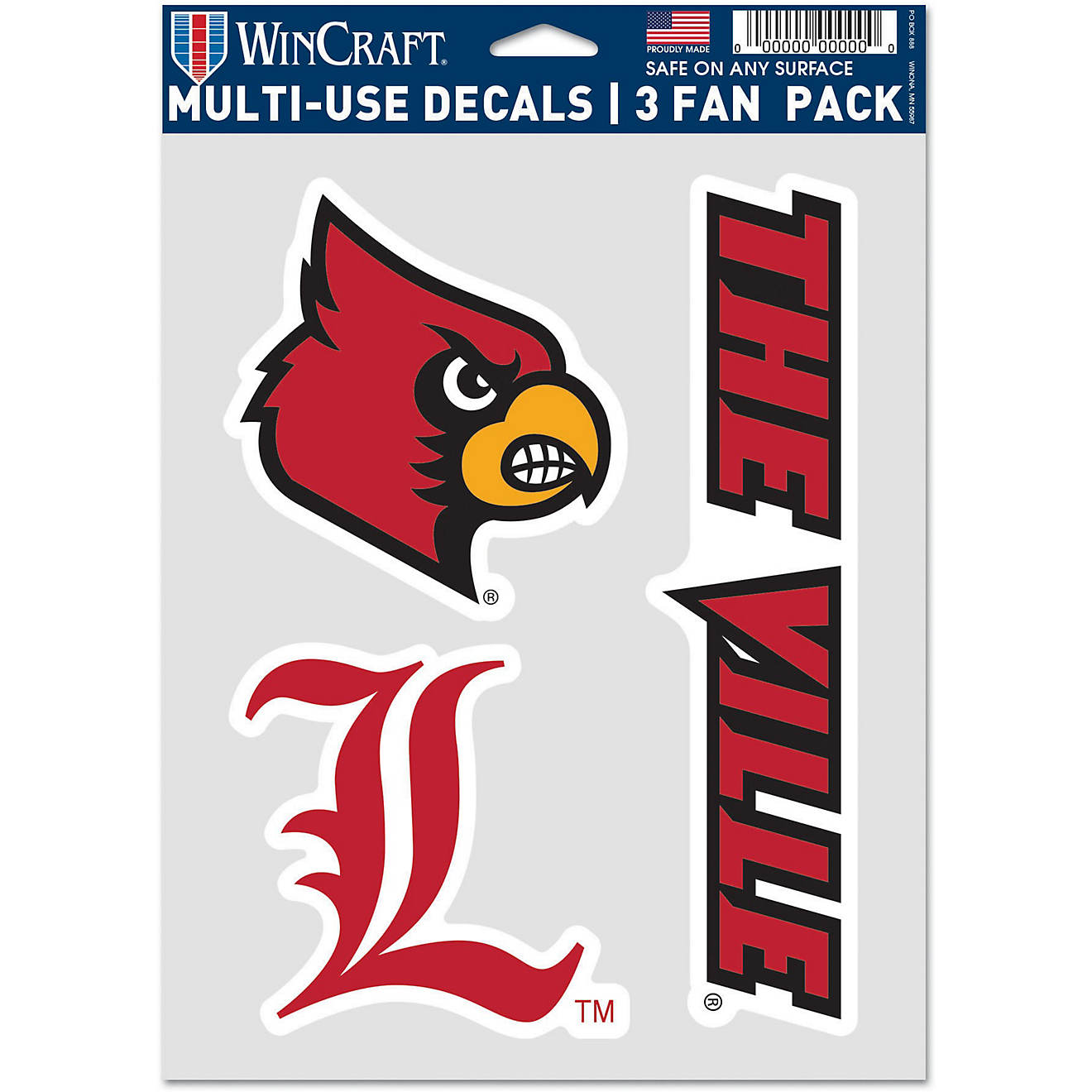 WinCraft University of Louisville Fan Decals 3-Pack                                                                              - view number 1