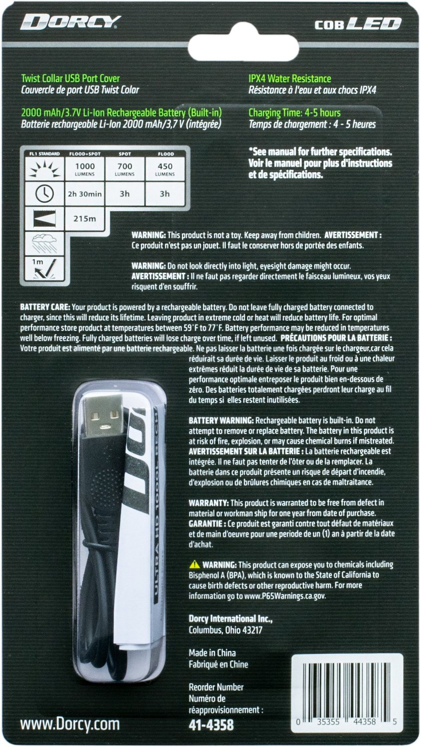 Dorcy 1000 Lumen LED Aluminum Rechargeable Flashlight                                                                            - view number 7