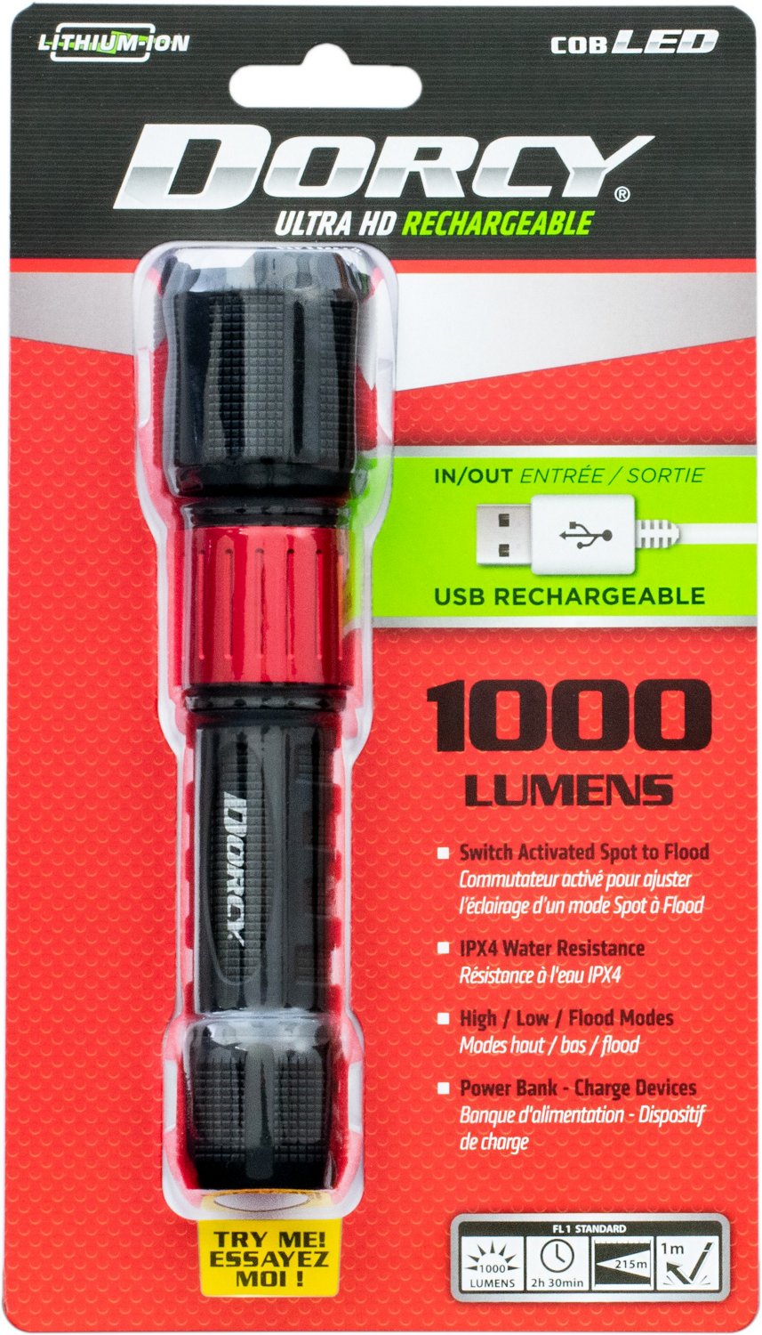 Dorcy 1000 Lumen LED Aluminum Rechargeable Flashlight                                                                            - view number 6