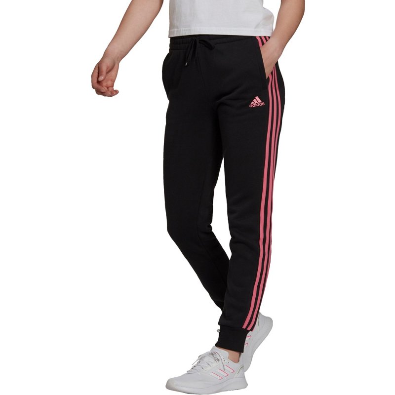adidas Women's Essentials Fleece 3-Stripes Pants Black, X-Small - Women's Athletic Fleece at Academy Sports product image