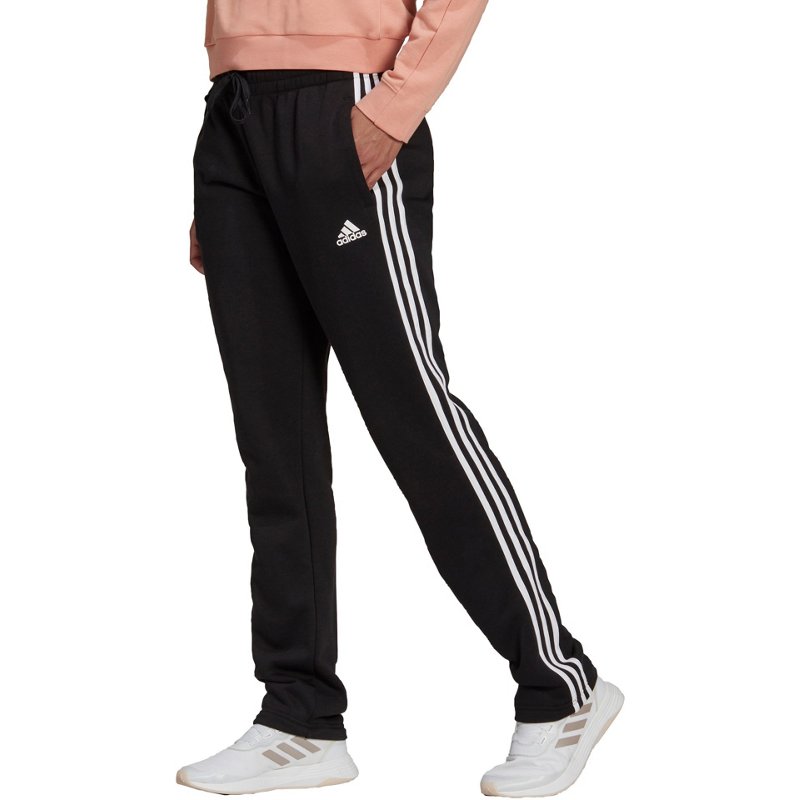 adidas Women's Comfort Fleece 3-Stripes Track Pants Black, Large - Women's Athletic Fleece at Academy Sports product image