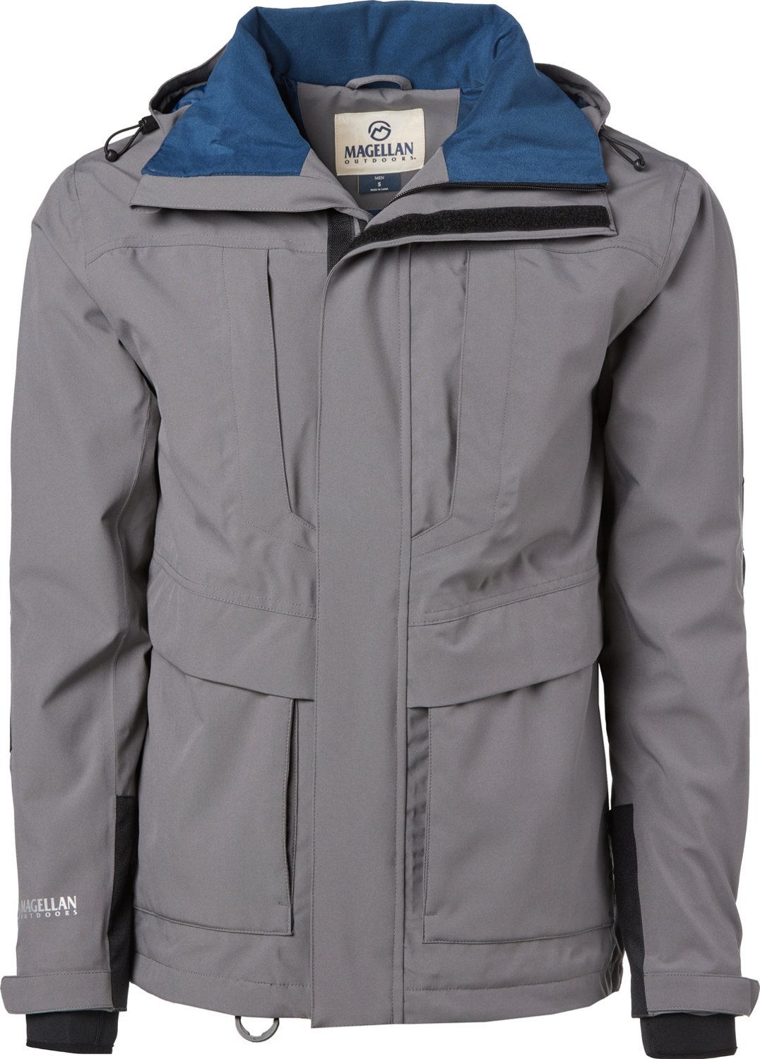 Magellan Outdoors Softshell Zip Jacket Men's Size L Black Waist Drawstring