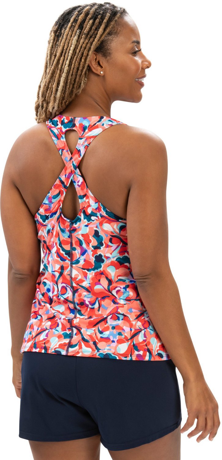 Dolfin Women's Aquashape Print Twist Back Tankini Swim Top - view number 2