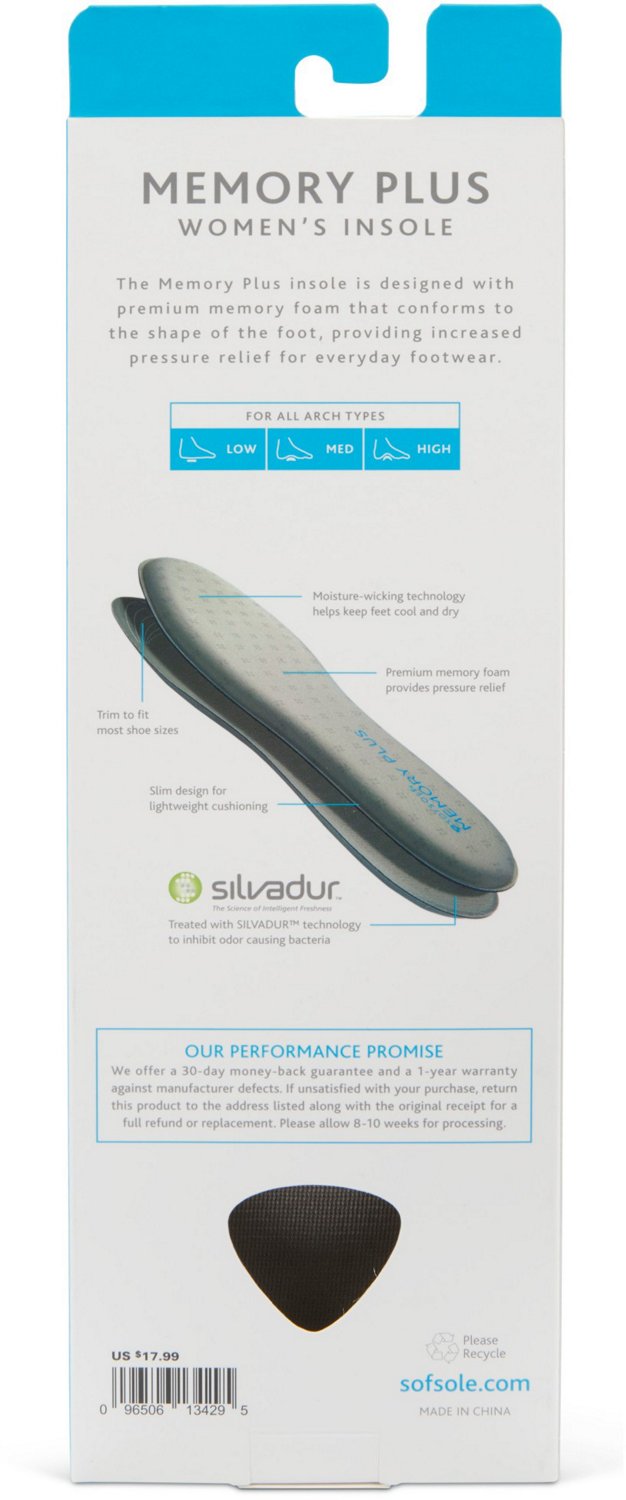Sof Sole® Adults' Memory Plus Insoles - view number 5