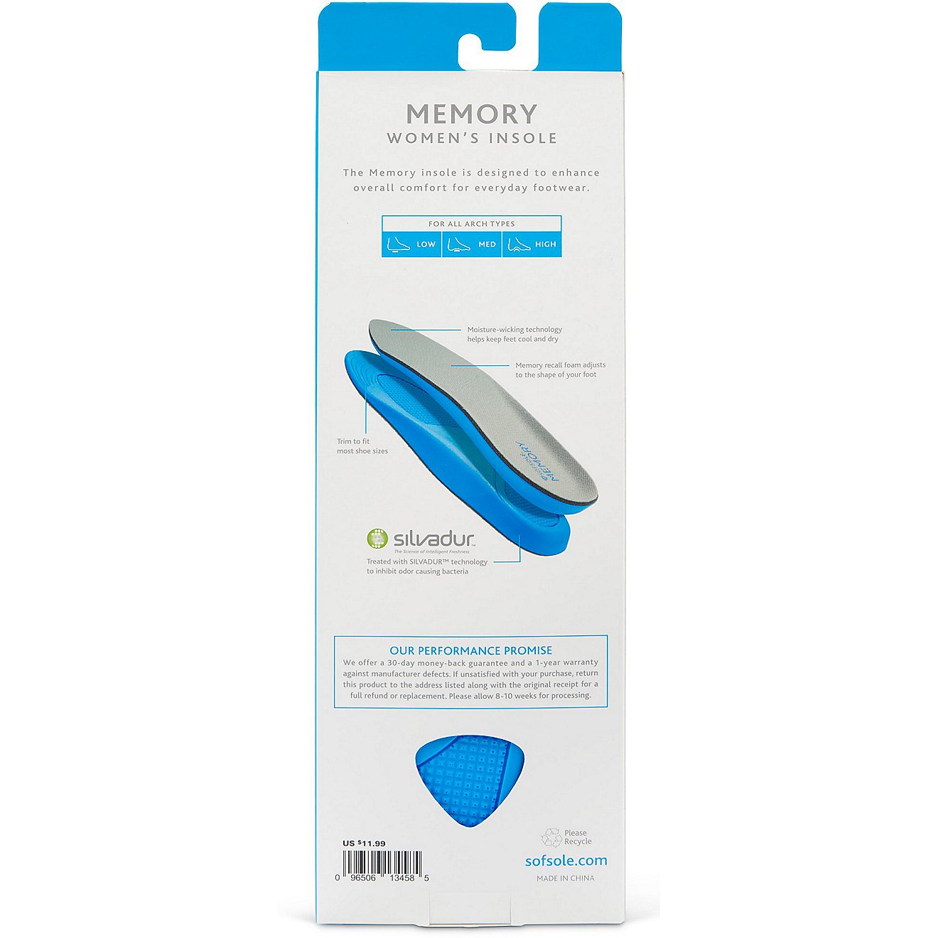 Sof Sole Women's Memory Foam Insoles                                                                                             - view number 5
