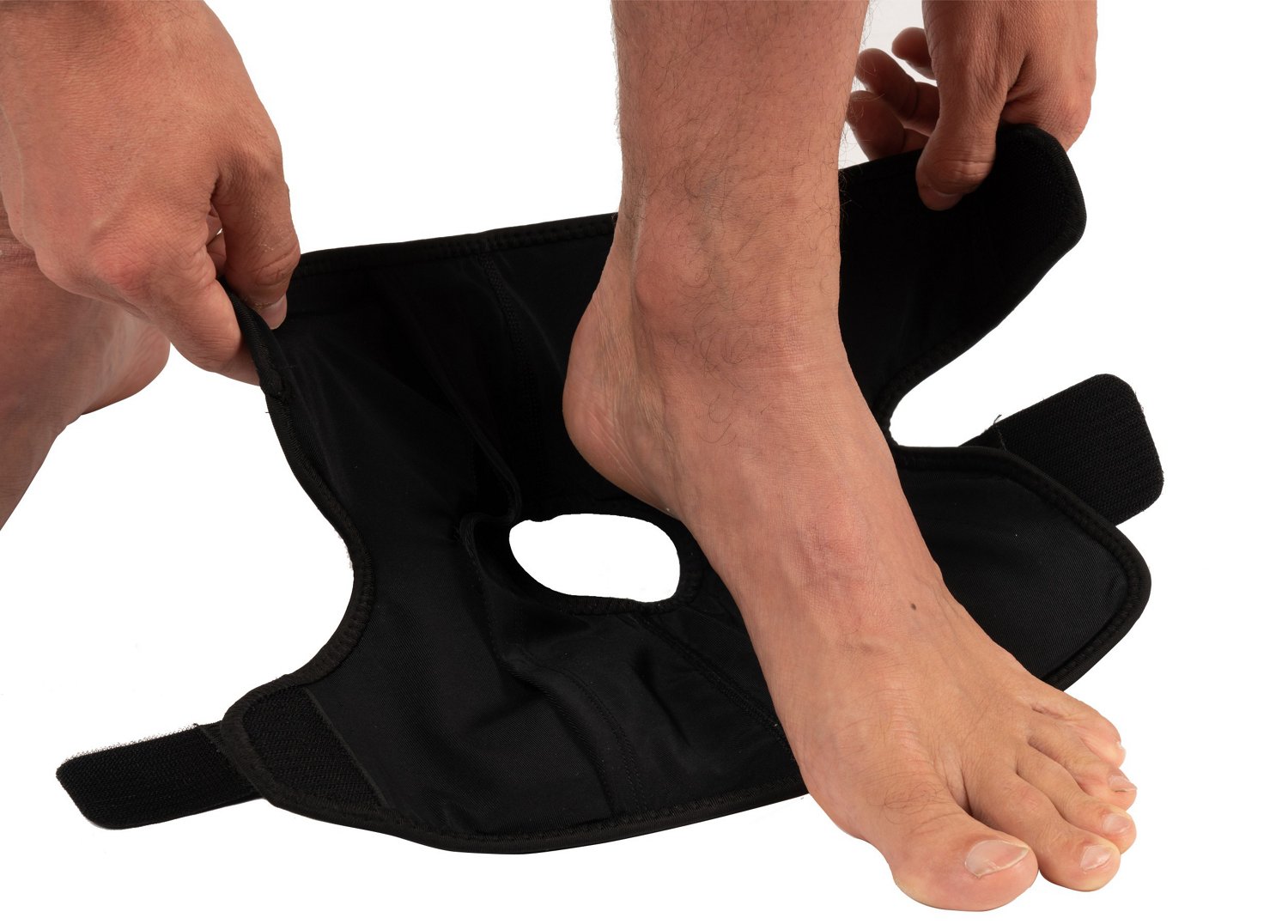 Copper Fit Rapid Relief & Hot/Cold Ankle Foot Wrap with Hot Cold Pack,  Black, One Size Fits Most