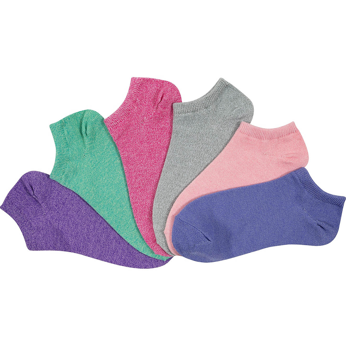 BCG Women’s Super Soft Solid Marble No-Show Socks 6 Pack                                                                       - view number 1