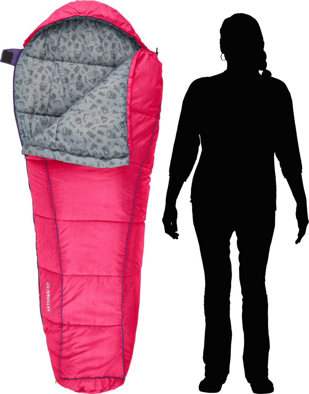 Magellan Outdoors Kids' 50 Degrees F Mummy Sleeping Bag                                                                          - view number 2