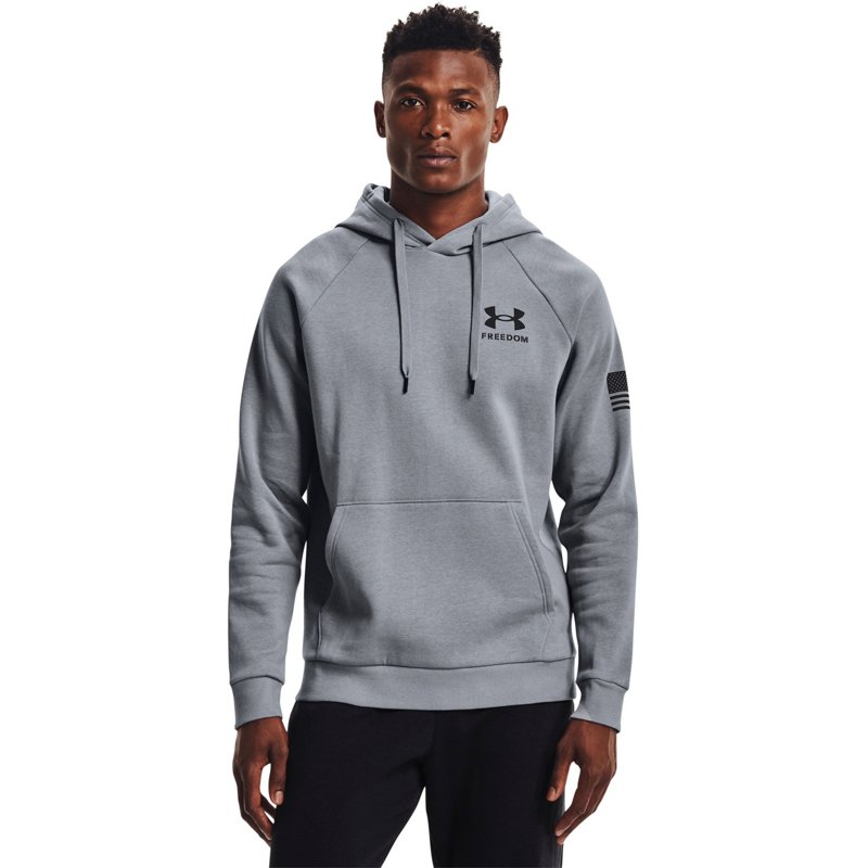 Under Armour Men's New Freedom Flag Graphic Hoodie Gray, 2X-Large - Men's Longsleeve Outdoor Tops at Academy Sports product image