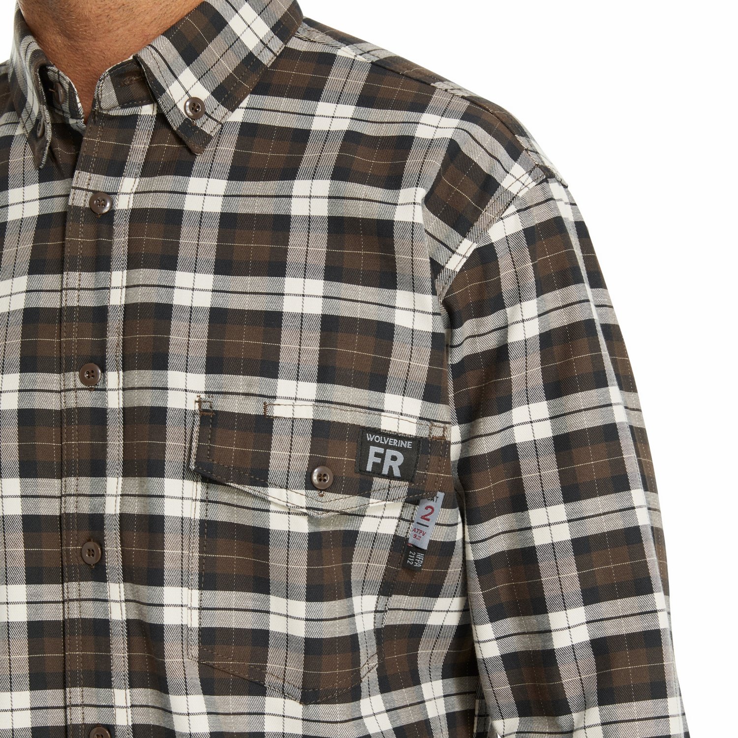 Wolverine Men's FireZerO Plaid Long Sleeve Twill Shirt