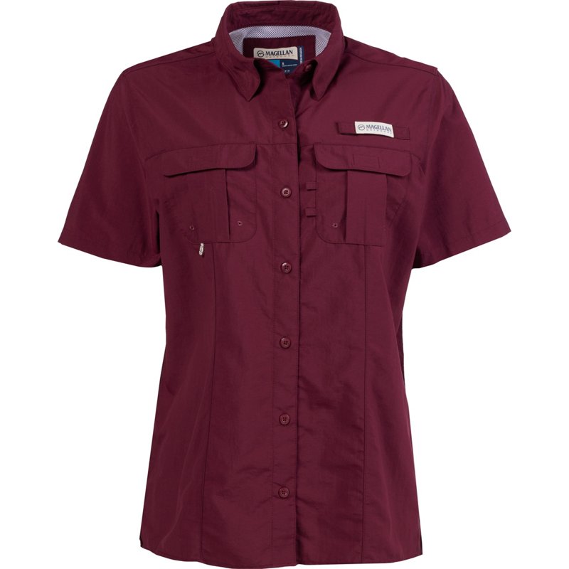 Magellan Outdoors Women's Laguna Madre Fishing Shirt Windsor Wine, Small - Women's Fishing Tops at Academy Sports