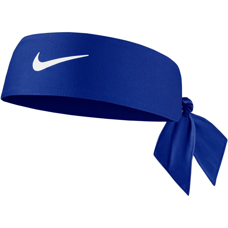 Nike Women's Dri-FIT Tie Headband 4.0 Royal/White - Women's Athletic Hats And Accessories at Academy Sports