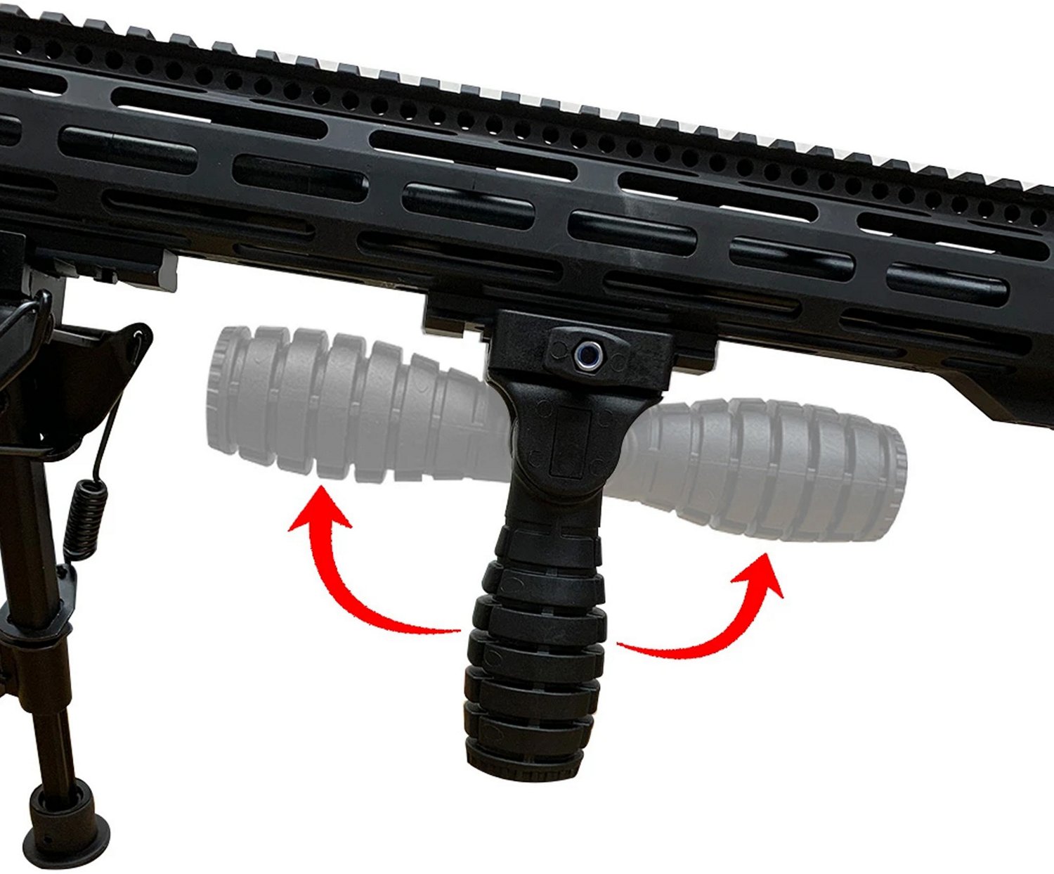 XTS Tactical Front 2 Back Folding Grenade Style Vertical Foregrip                                                                - view number 2