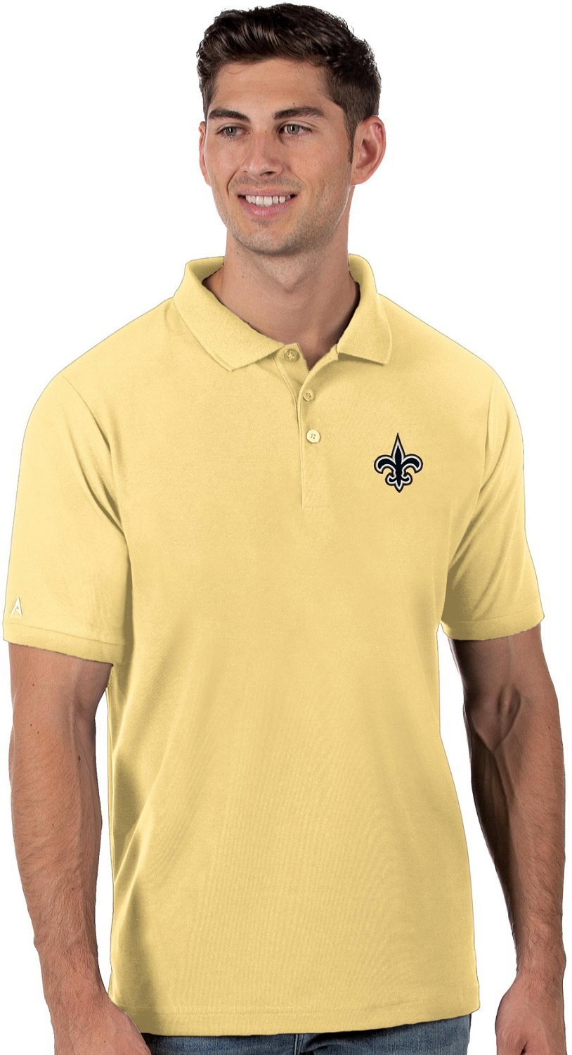 Antigua Men's New Orleans Saints Tribute Gold Polo