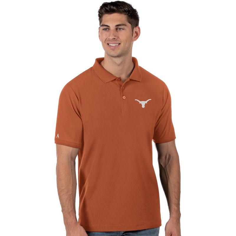 Antigua Men's Orange Texas Longhorns Legacy Pique Polo - Burnt Orange