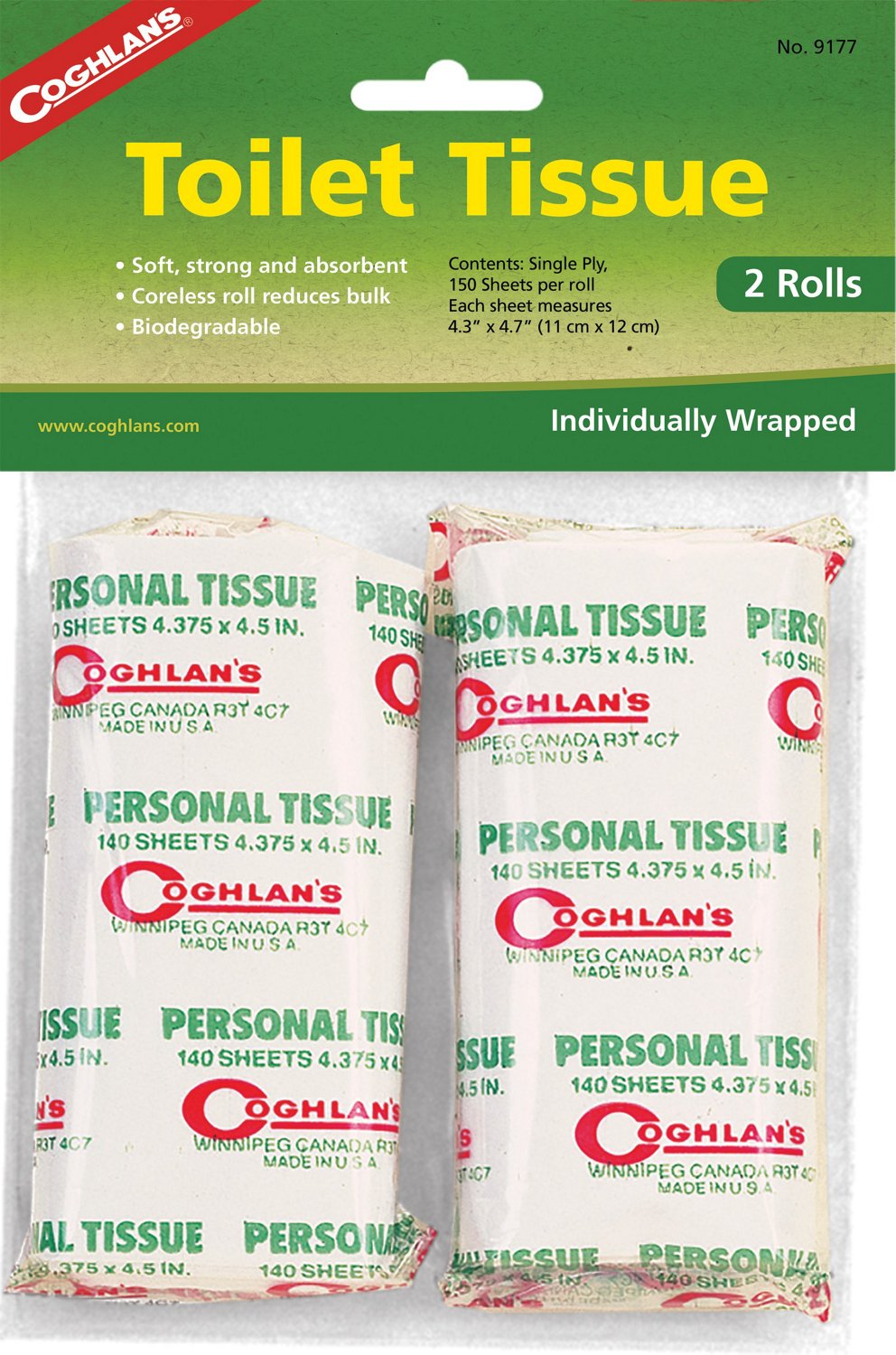 Coghlan's Personal Toilet Tissue 2-Pack                                                                                          - view number 3