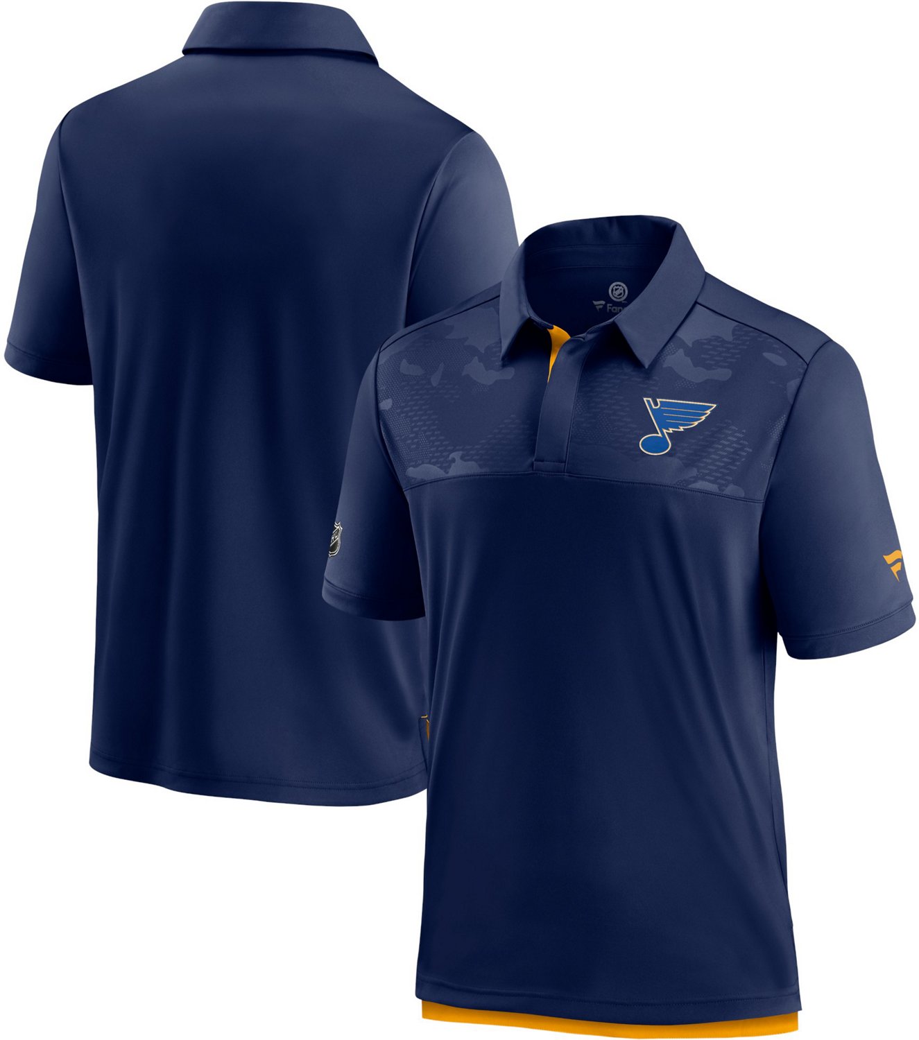 Fanatics Men's St. Louis Blues Part Button Short Sleeve Polo Shirt