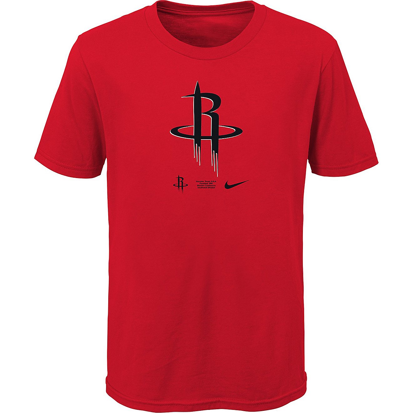 Nike Boys' Houston Rockets Essential Logo Short Sleeve T-shirt                                                                   - view number 1