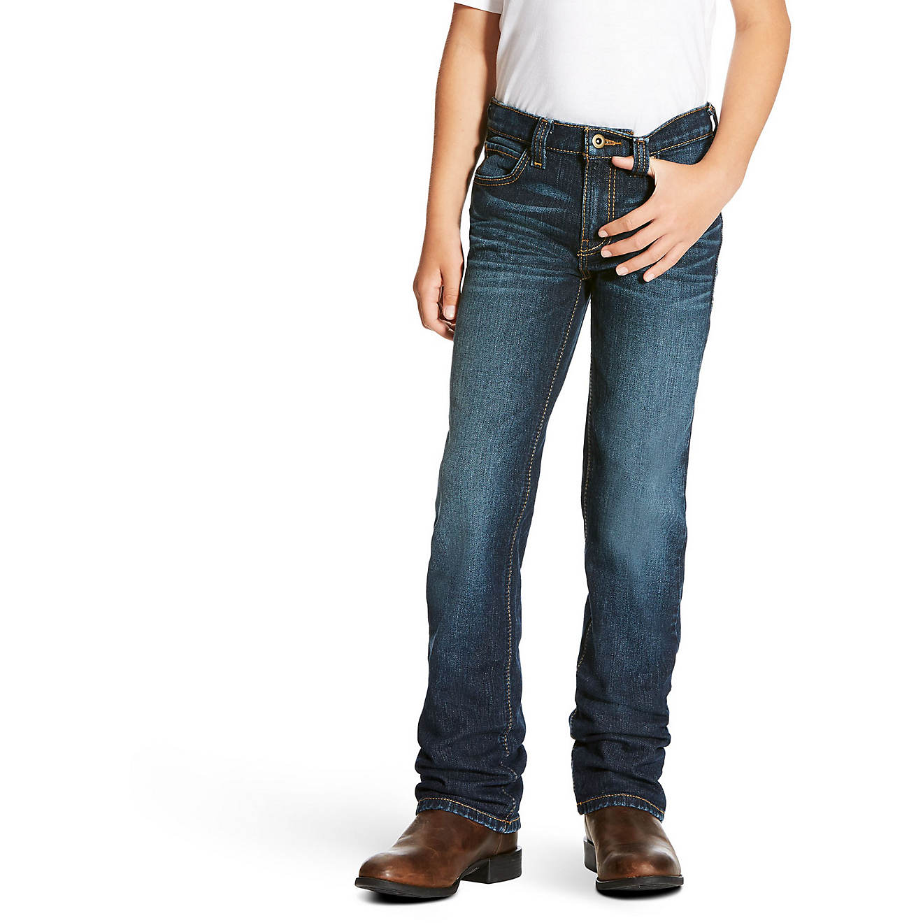 Ariat Boys' B5 Legacy Stretch Stackable Slim Fit Straight Leg Durham Jeans                                                       - view number 1