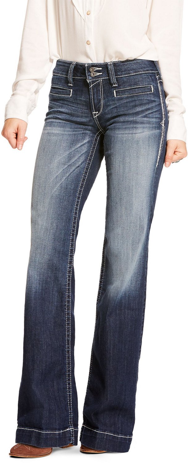 Ariat Women's Mid Rise Stretch Entwined Wide Leg Plus Size Jeans | Academy