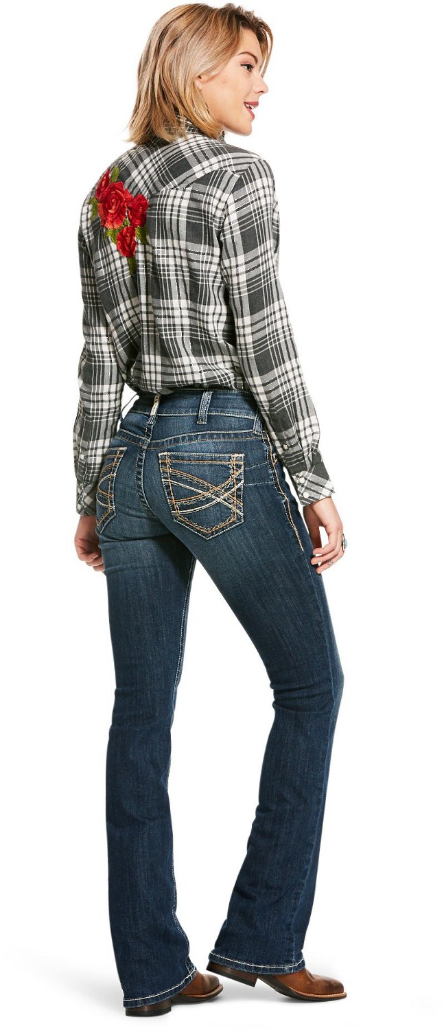 Ariat Women's R.E.A.L Mid Rise Stretch Entwined Boot Cut Jeans - view number 2