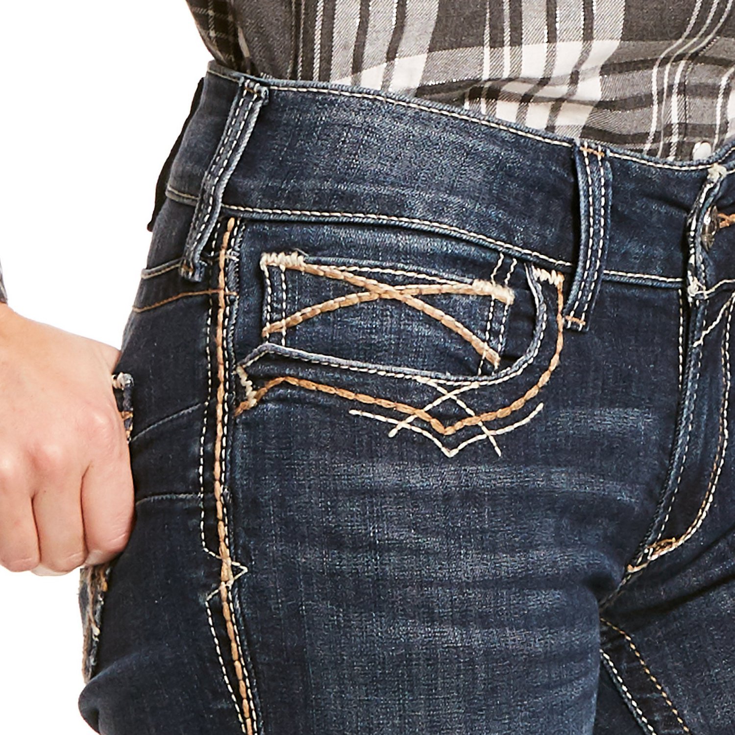 Ariat Women's R.E.A.L Mid Rise Stretch Entwined Boot Cut Jeans - view number 3