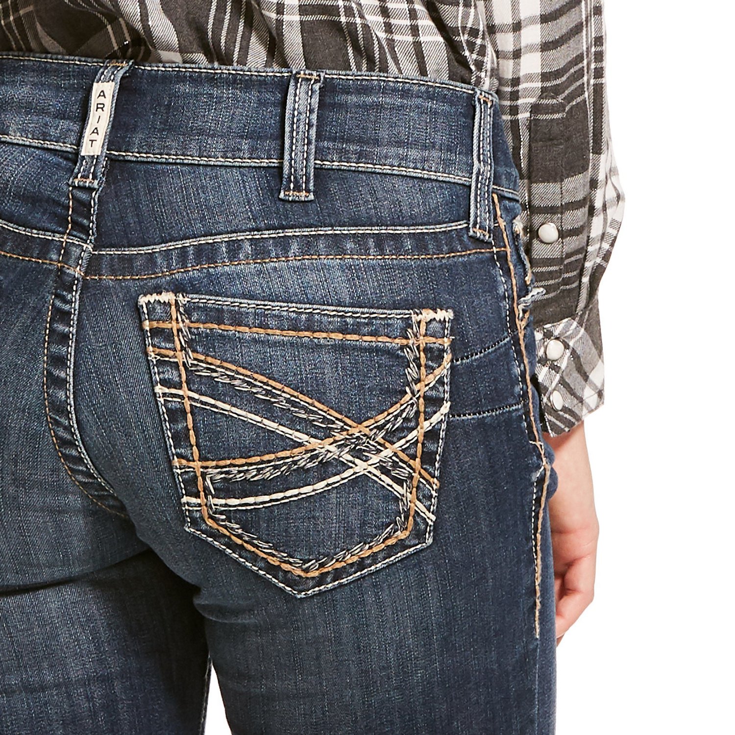 Ariat Women's R.E.A.L Mid Rise Stretch Entwined Boot Cut Jeans - view number 5