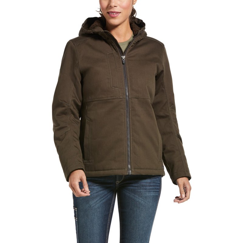 Ariat Women's Rebar DuraCanvas Insulated Plus Size Jacket Brown, 2X - Women's Athletic Jackets at Academy Sports product image
