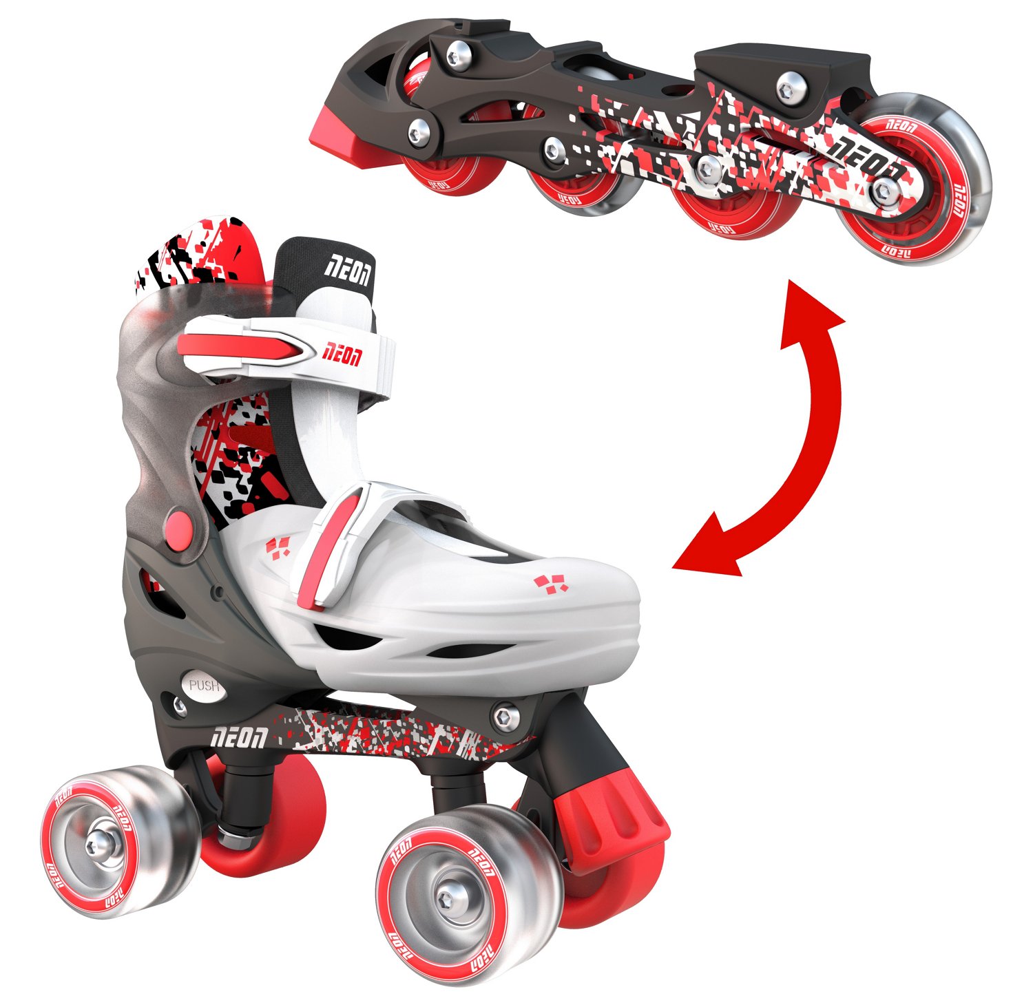 chirurg Duwen Bestrating NEON Boys' Combo Inline and Quad Adjustable Light-Up Skates | Academy