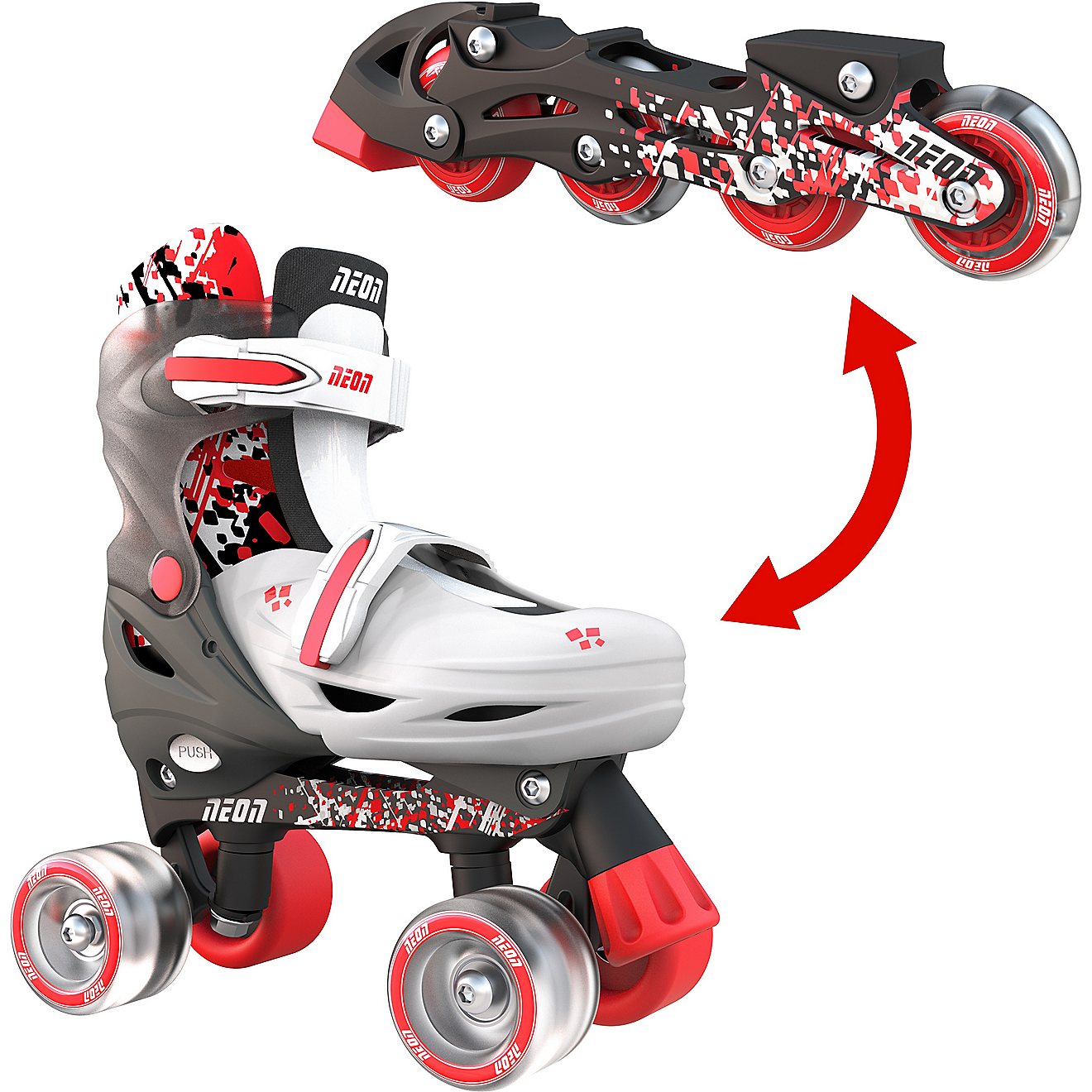 NEON Boys' Combo Inline and Quad Adjustable Light-Up Skates                                                                      - view number 1
