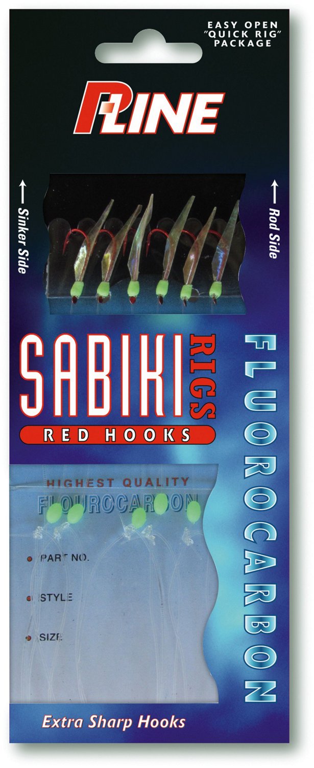 P-Line Sabiki Fluorocarbon #8 Fish Skin Hook