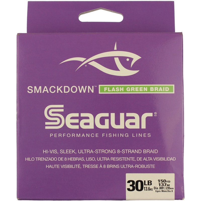 Photos - Fishing Line SEAGUAR Smackdown 10 lb - 150 yd Braided  Green Bright, 30 Lbs 