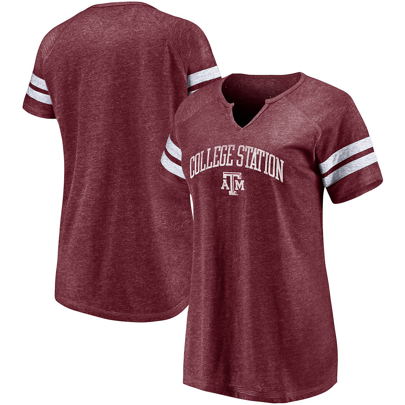 Fanatics Women's Texas A&M University Arched City Tri-Blend Notch Neck Short Sleeve T-shirt                                      - view number 1