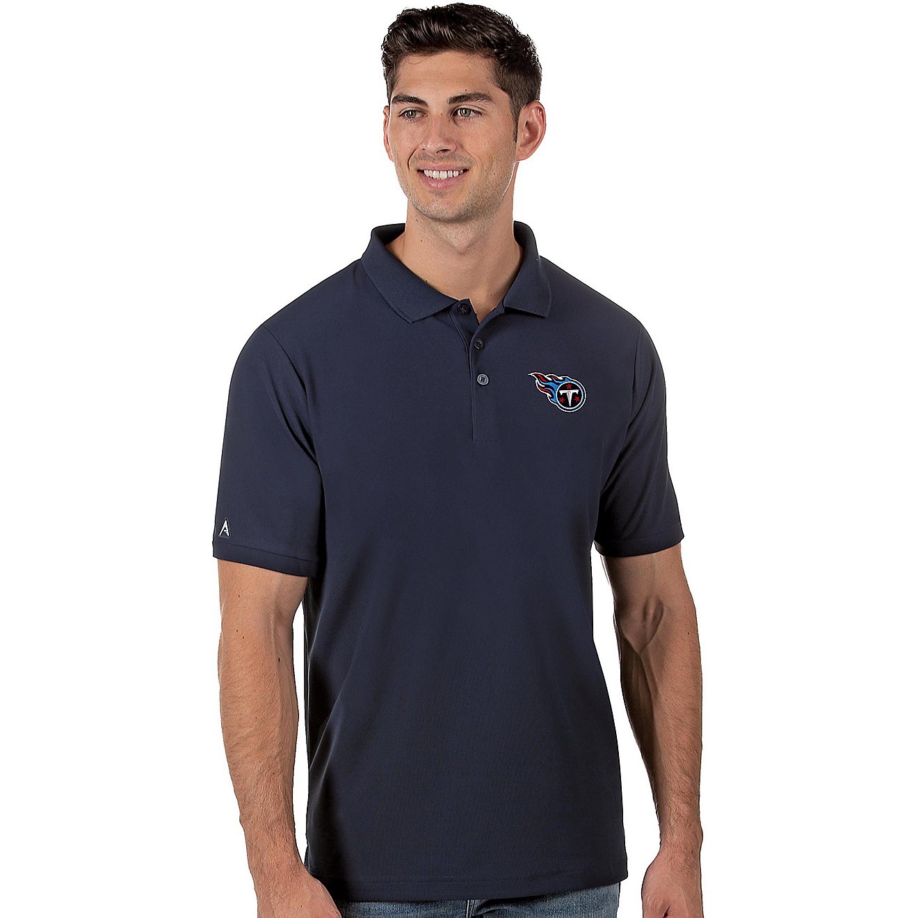 Antigua Men's Tennessee Titans Legacy Short Sleeve Polo Shirt                                                                    - view number 1