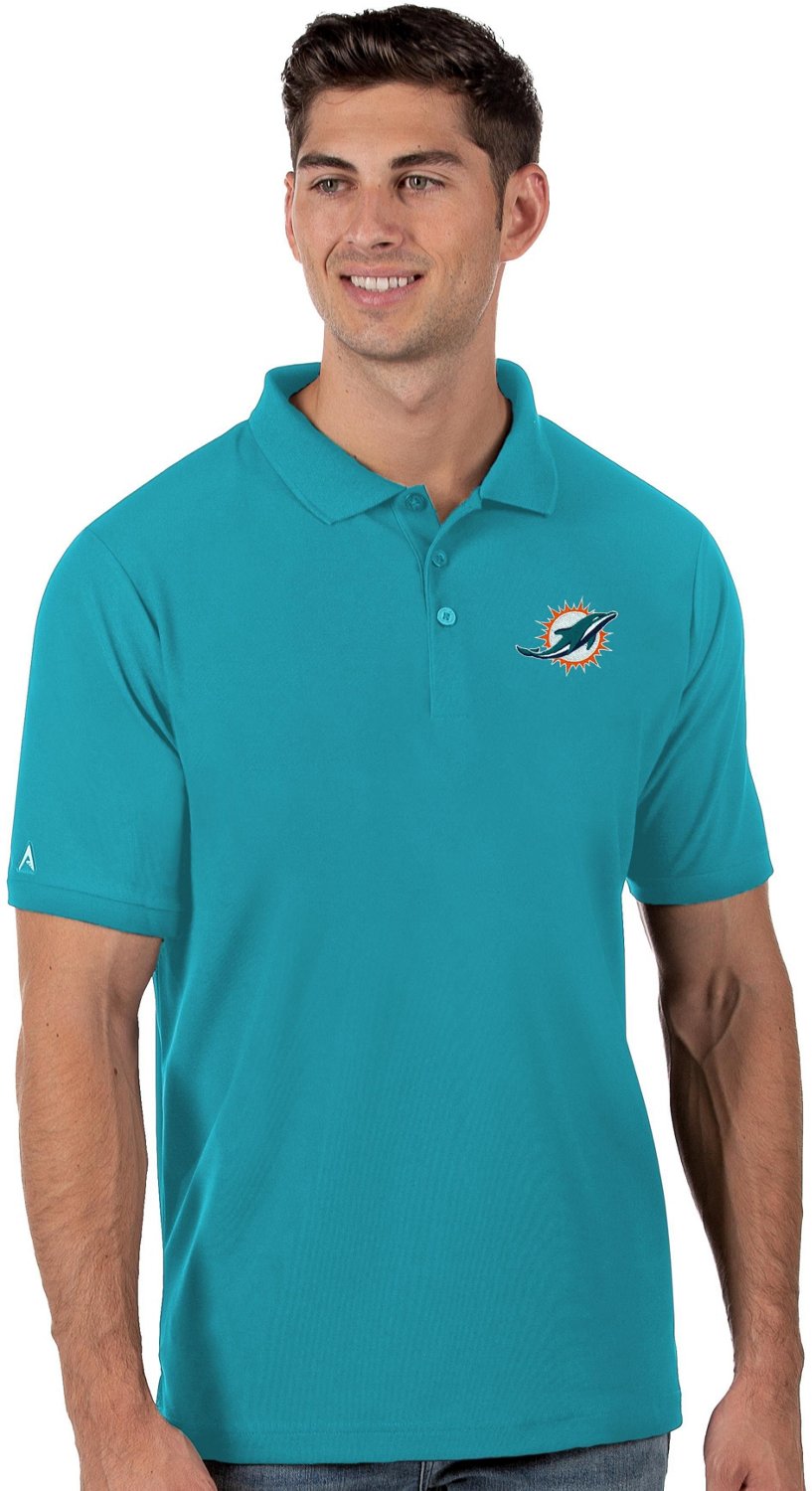 Antigua Men's Miami Dolphins Legacy Short Sleeve Polo Shirt