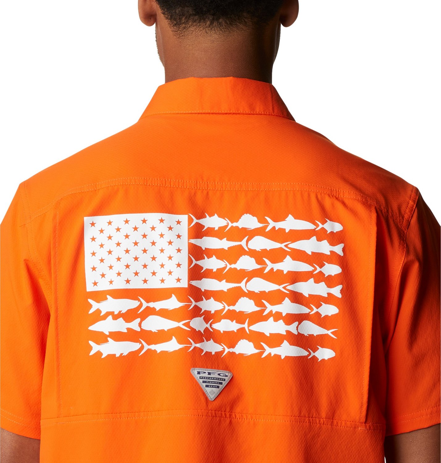 Columbia Sportswear Men's Clemson University Slack Tide Flag Camp Button Down Shirt                                              - view number 3