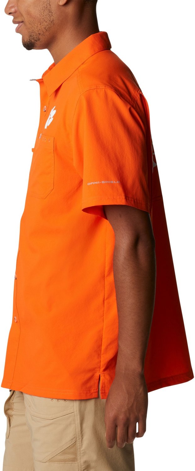 Columbia Sportswear Men's Clemson University Slack Tide Flag Camp Button Down Shirt                                              - view number 4