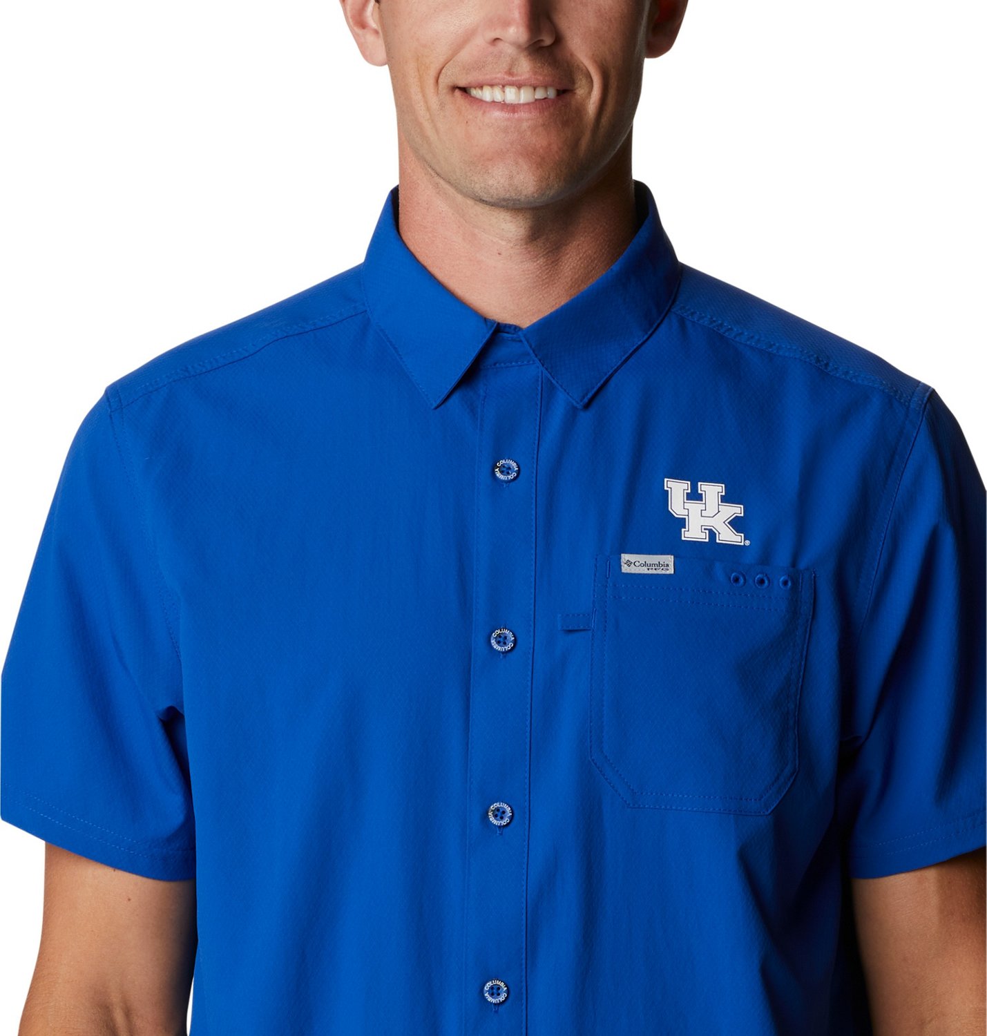 Columbia Sportswear Men's University of Kentucky Slack Tide Flag Camp Button Down Shirt  - view number 3