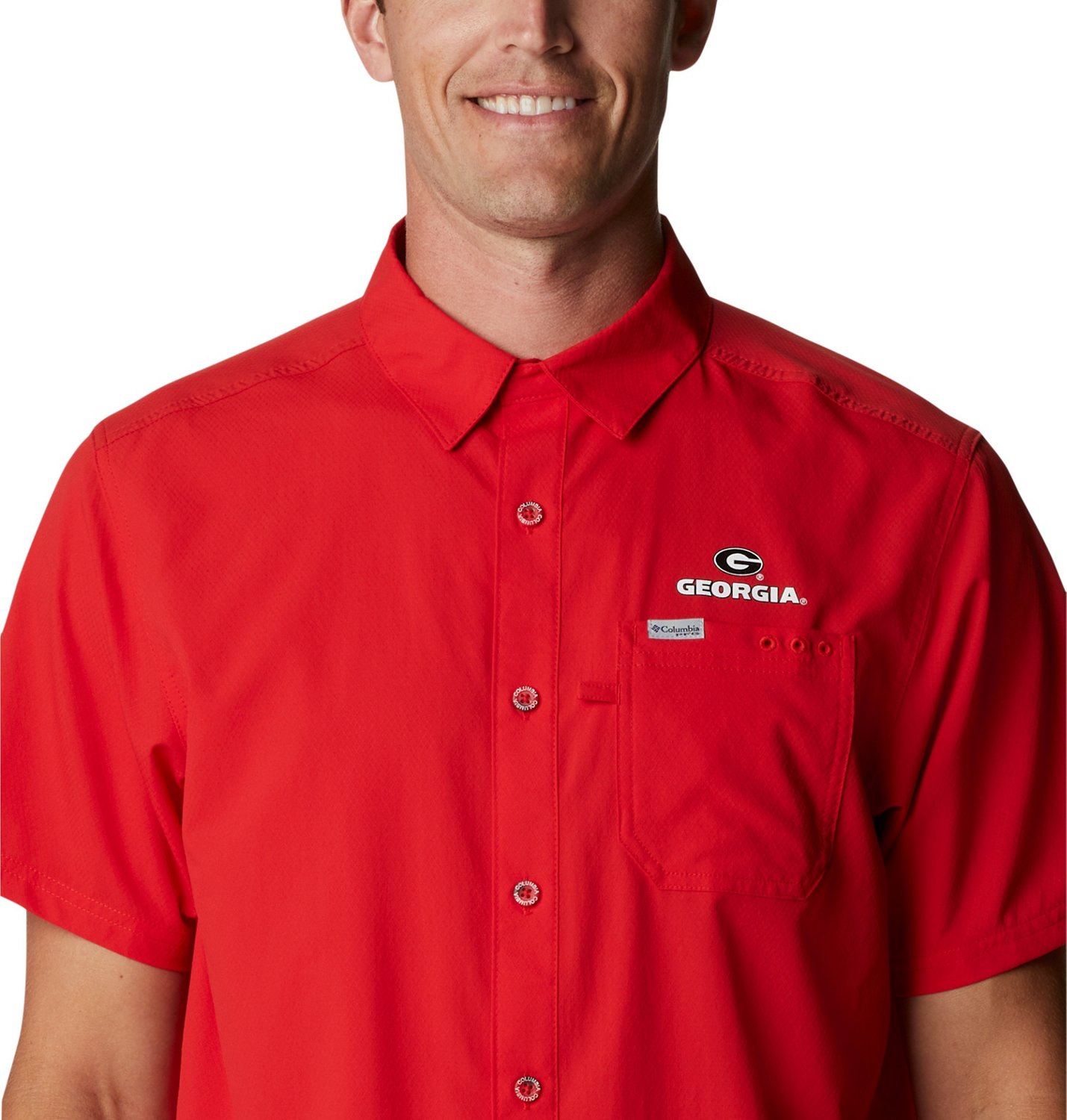 Sportswear Men's University of Georgia Slack Tide Flag Camp Button Down Shirt                                                    - view number 3