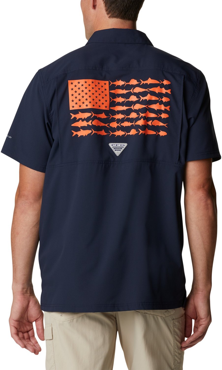 Columbia Sportswear Men's Auburn University Slack Tide Flag Camp Button Down Shirt                                               - view number 2