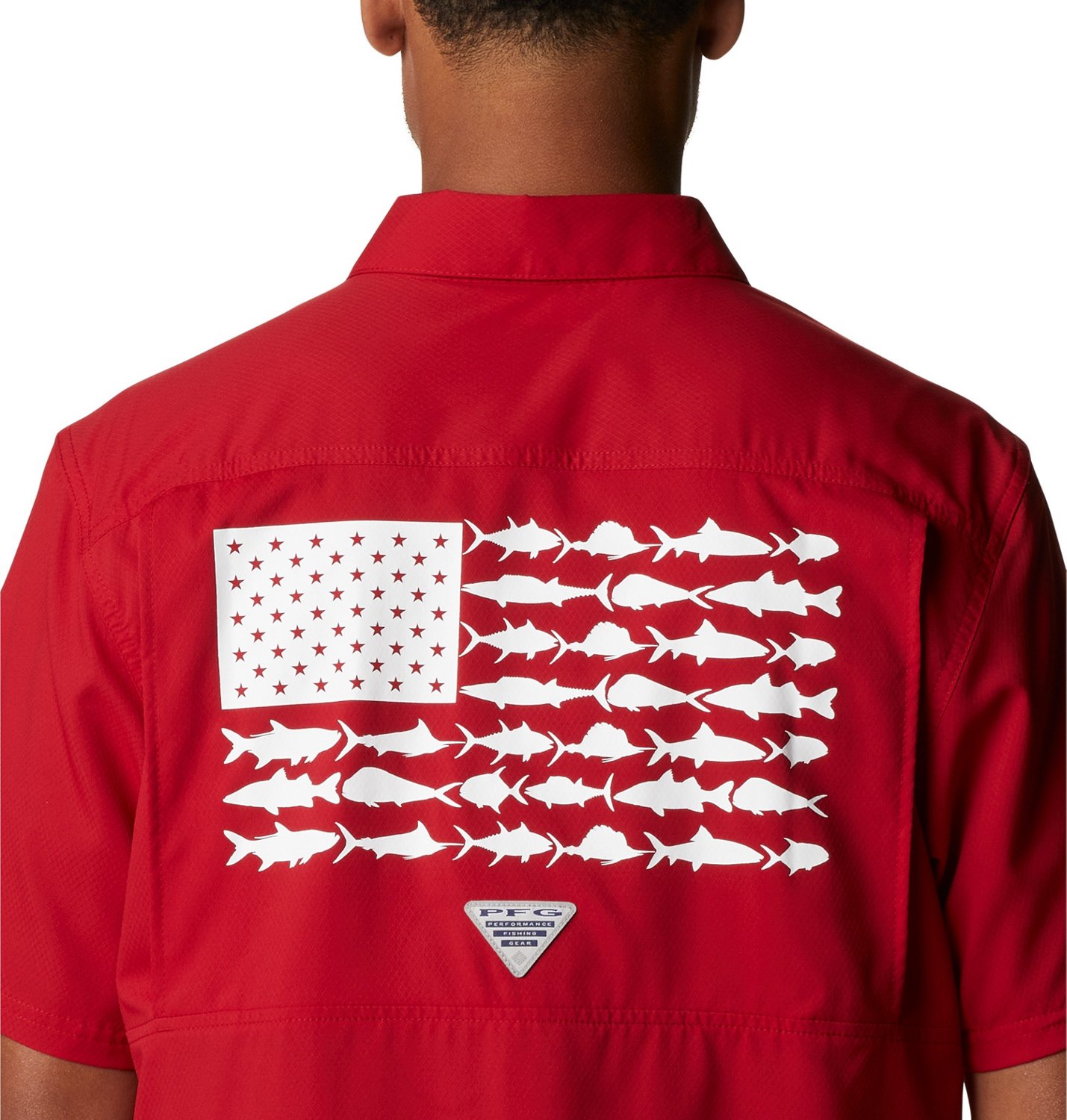 Columbia Sportswear Men's University of Oklahoma Slack Tide Flag Camp Button Down Shirt  - view number 4
