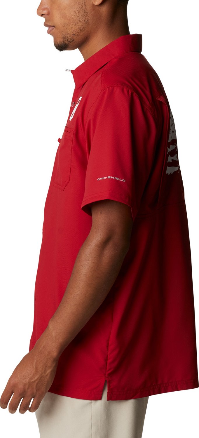 Columbia Sportswear Men's University of Oklahoma Slack Tide Flag Camp Button Down Shirt  - view number 5
