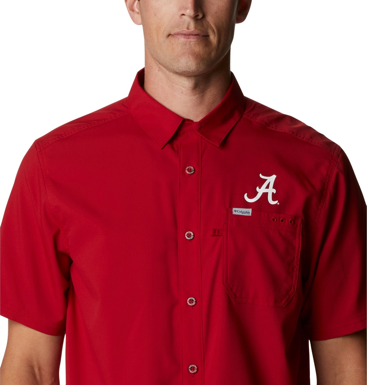Columbia Sportswear Men's University of Alabama Slack Tide Flag Camp Button Down Shirt - view number 3