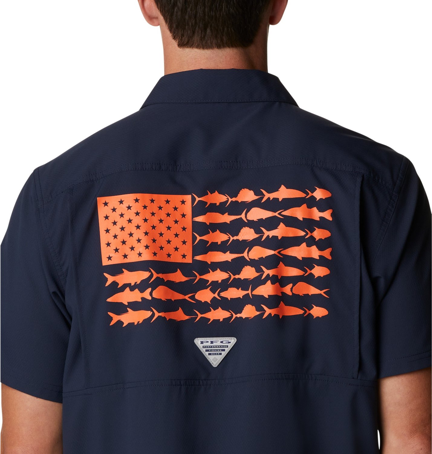 Columbia Sportswear Men's Auburn University Slack Tide Flag Camp Button Down Shirt                                               - view number 4