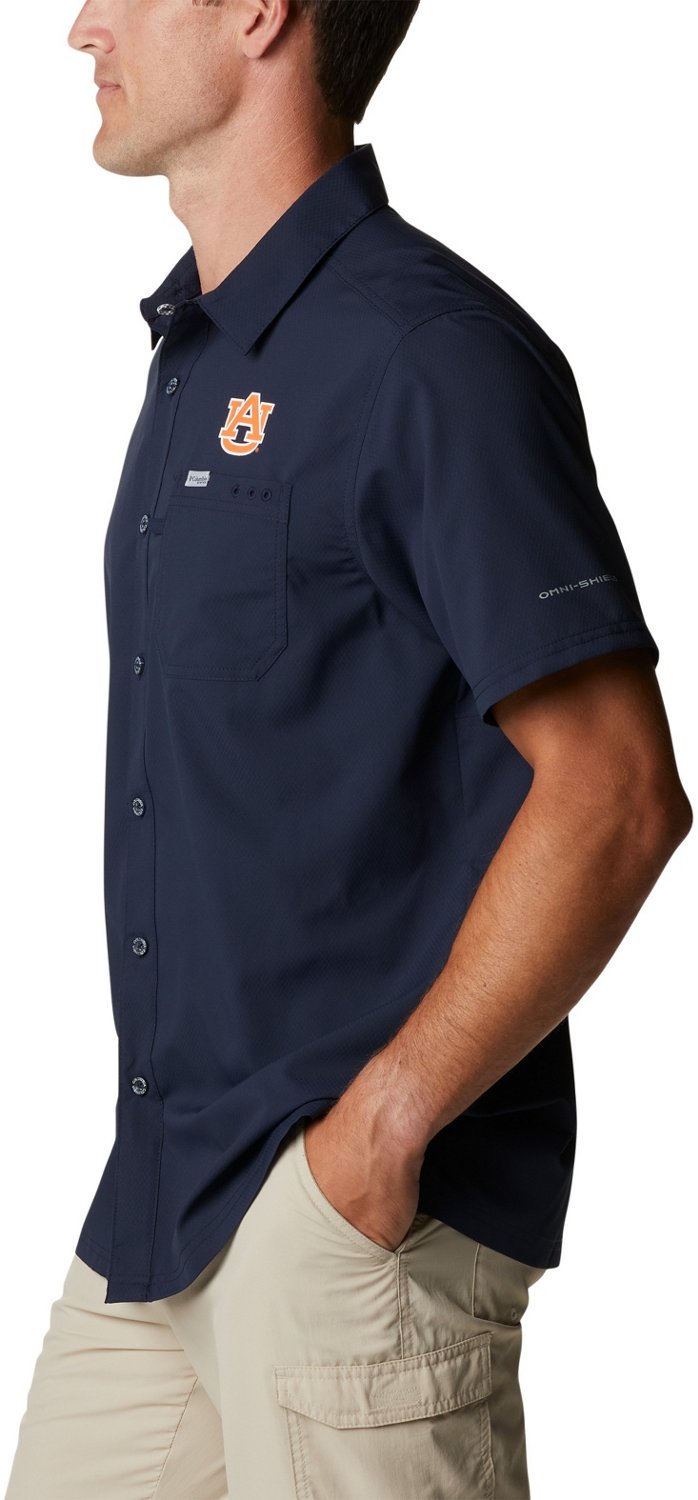 Columbia Sportswear Men's Auburn University Slack Tide Flag Camp Button Down Shirt                                               - view number 5