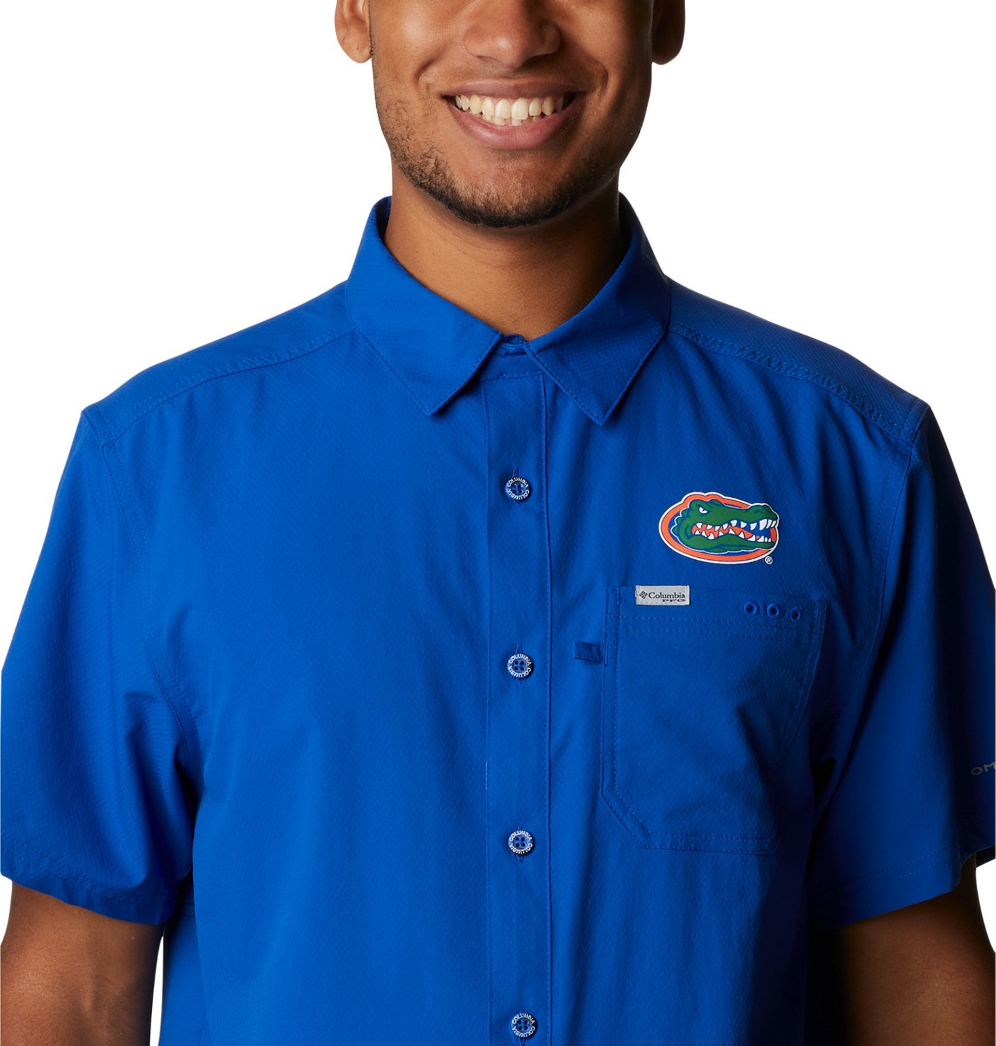 Columbia Sportswear Men's University of Florida Slack Tide Flag Camp Button Down Shirt  - view number 3