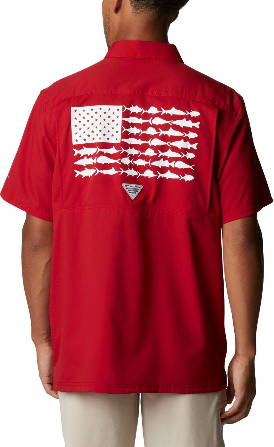 Columbia Sportswear Men's University of Oklahoma Slack Tide Flag Camp Button Down Shirt  - view number 2