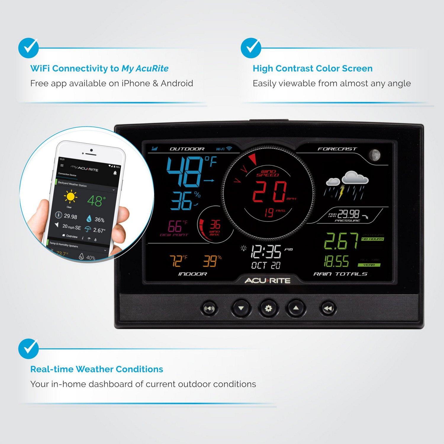 AcuRite Iris 5-in-1 Direct WiFi Display Weather Station                                                                          - view number 3