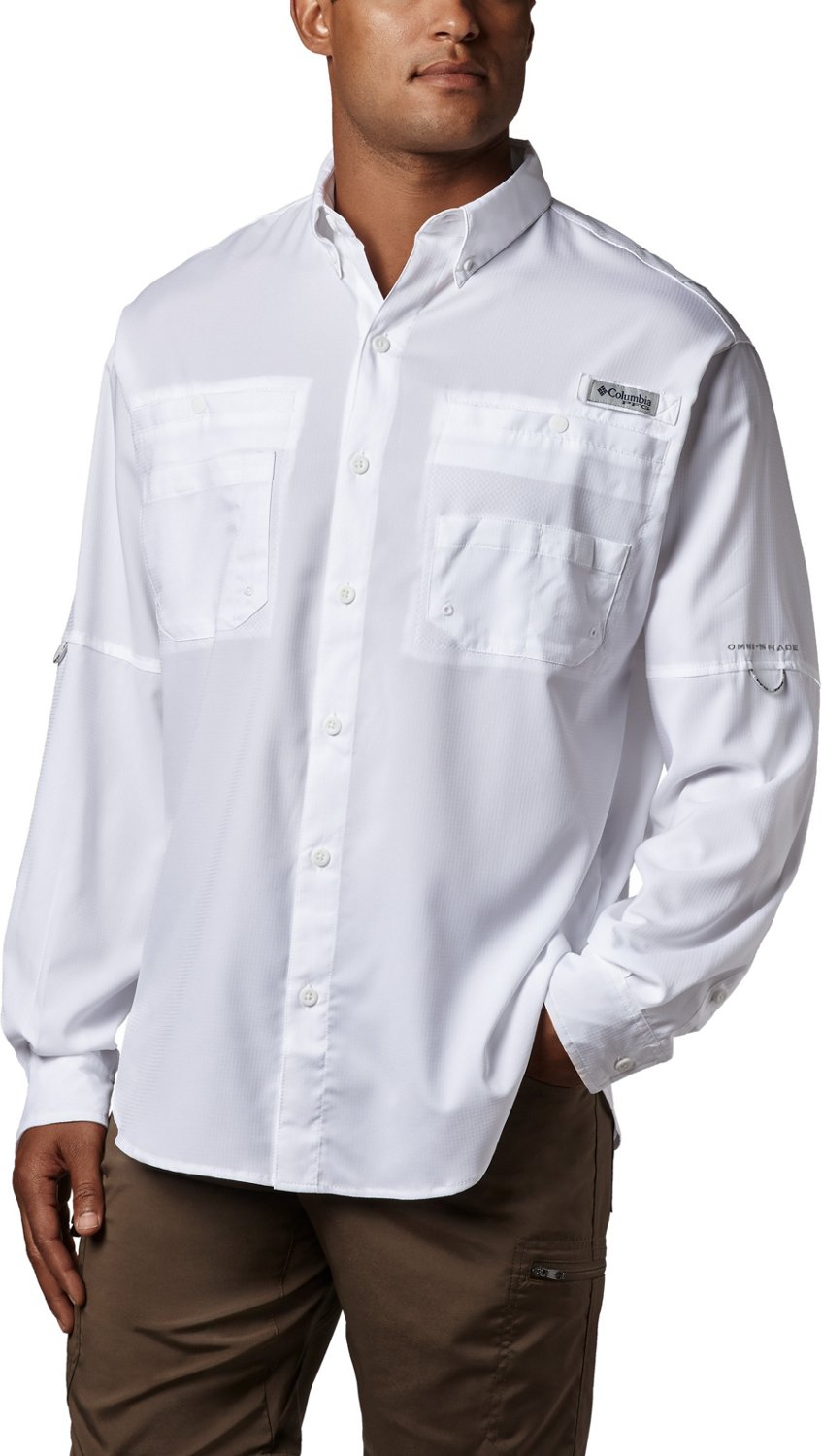 Men's Columbia White Dallas Cowboys Tamiami Omni-Shade Button-Down Shirt